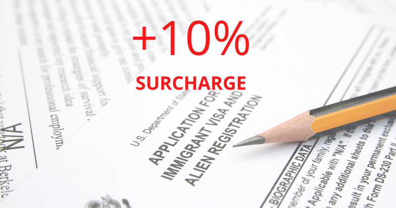 New 10% Immigration Application Fee Surcharge | Chicago Immigration Attorney Mario Godoy