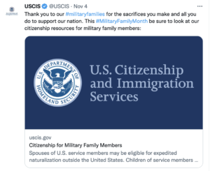 November is USCIS Military Family Month