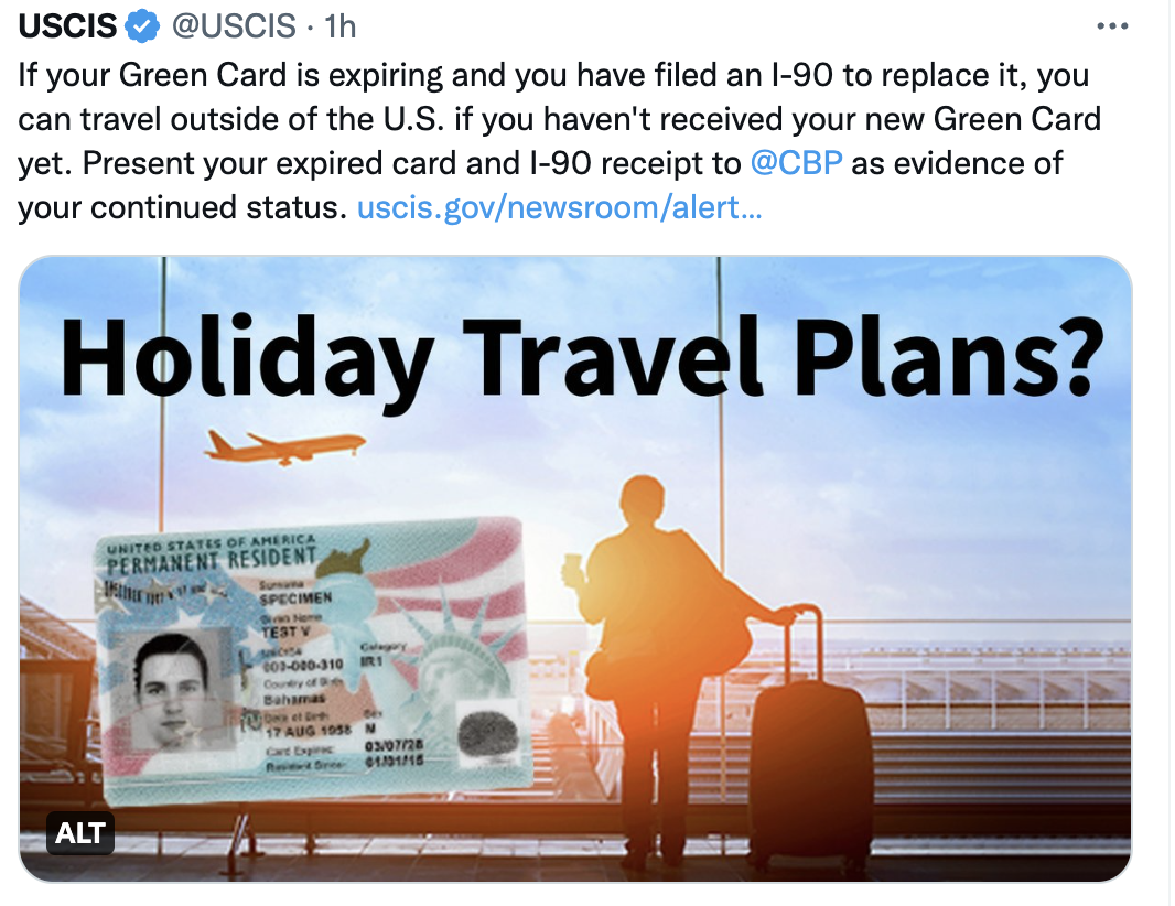 Expired Green Card Travel Tip
