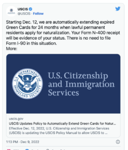 The New Green Card Extension Policy