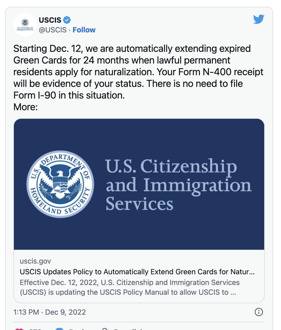USCIS Extends Green Cards 24 Months For Naturalization Applicants