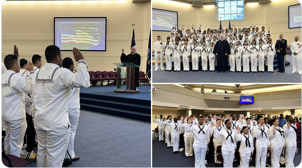 54 US Navy Sailors Became #NewUSCitizen at Great Lakes Training Center