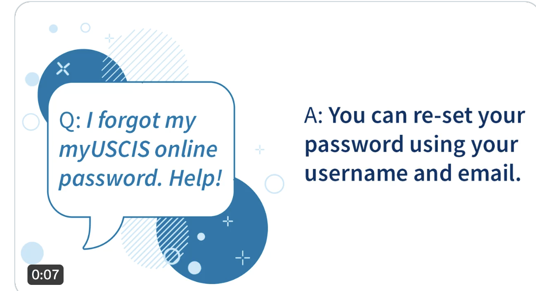 Reset myUSCIS password